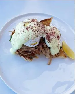 Eggs Benedict on toast from Battle’s brunch menu